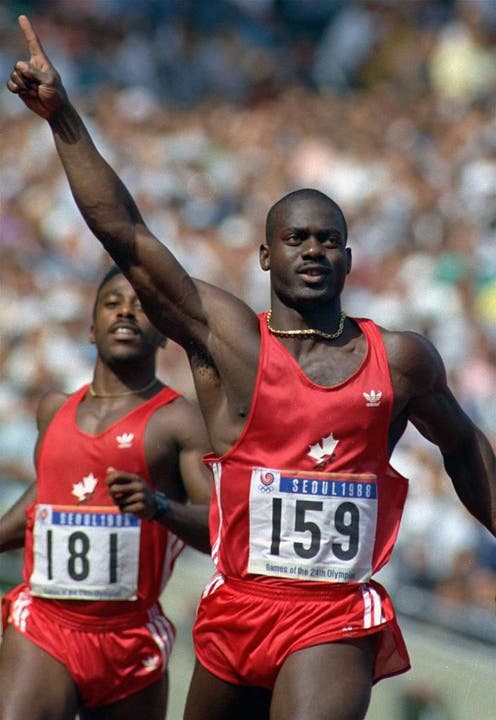 Ben Johnson Gedopt zum Weltrekord: Der Kanadier Ben Johnson lief in Seoul 1988 mit 9,79 Sekunden Weltrekord. Weil er Steroide nahm, wurde ihm die Goldmedaille aberkannt.