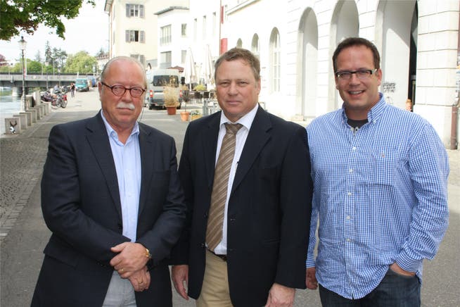 Hoffen weiter auf einen Baubeginn 2013: Vize-VR-Präsident Rolf Studer, VR-Präsident Urs Allemann und Projektleiter Johannes Sutter. ww