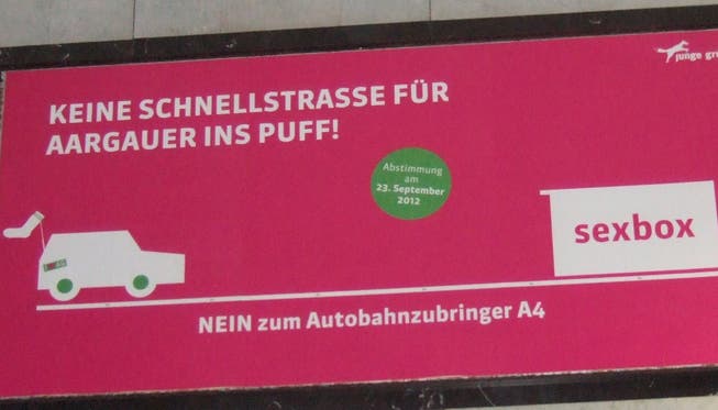 Das Plakat der Jungen Grünen am Bahnhof Zürich