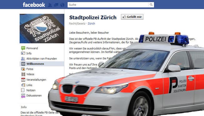 Stadtpolizei Zürich auf Facebook. Die Kantonspolizei Solothurn will im nächsten Jahr nachziehen.