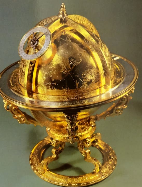 DSC06248.JPG Jost Bürgi: Mechanischer Himmelsglobus, hergestellt 1594 in Kassel, jetzt im Schweizerischen Landesmuseum in Zürich