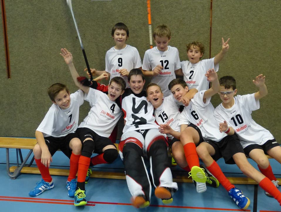 Unihockey_VirtusWohlen_JunC3.jpg Die Wohler Junioren C jubeln über weitere 4 Punkte