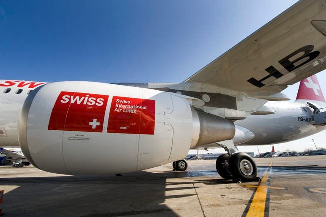 Eine Maschine der Swiss auf dem Basler Euro-Airport.