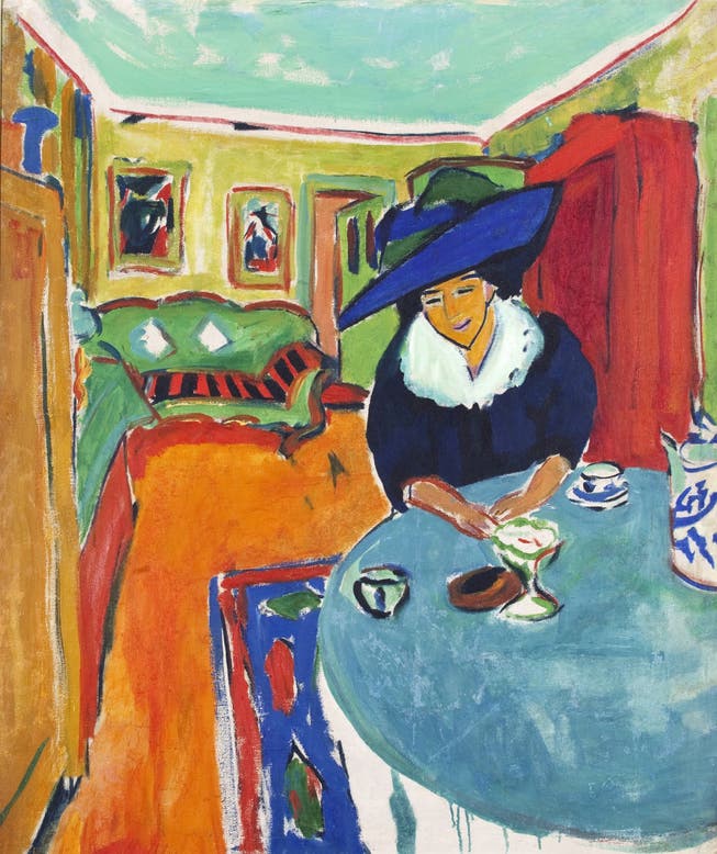 Ernst Ludwig Kirchner. «Dodo am Tisch» von 1909. Die Farben zeigen den französischen Einfluss.