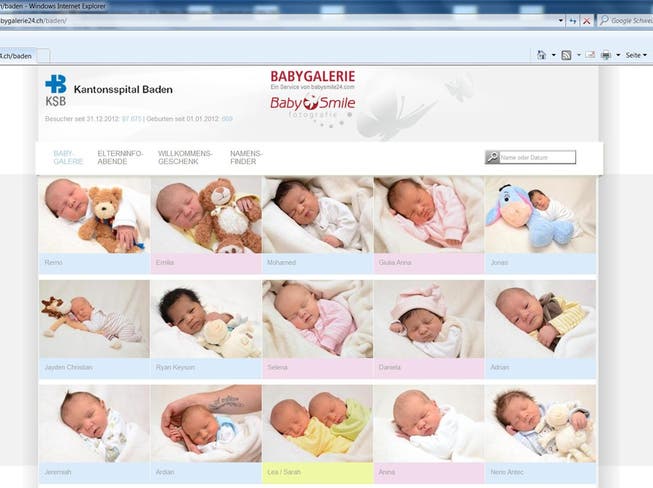 Die Babygalerie des Kantonsspitals Baden wird in dessen Namen von der Baby Smile Fotografie AG betreut.