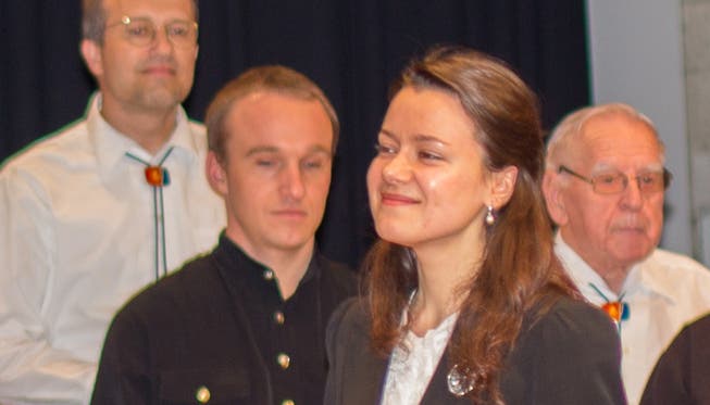 Dirigentin Anna Miklashevich bei ihrem Mägenwiler Debüt. vsc