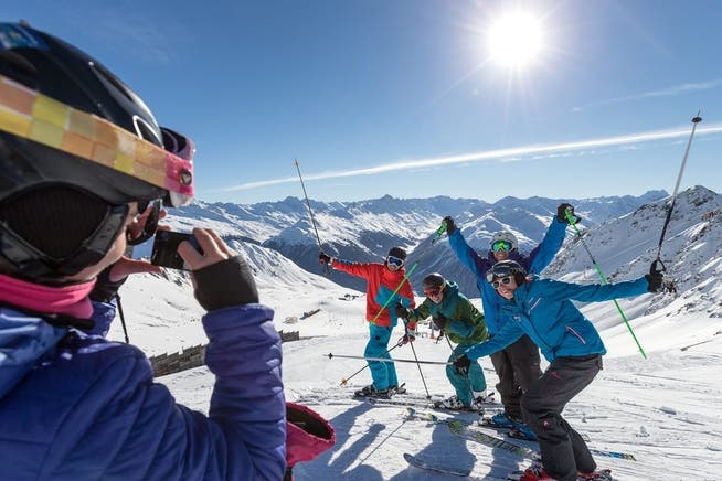 Verdirbt der Schweizer Entscheid den Schneesportlern die gute Laune? Diese hier befinden sich im Skigebiet Parsenn in Davos.