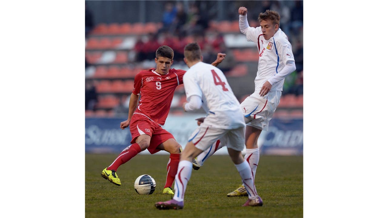 Nicolas Hunziker im Spiel gegen Tschechien in Solothurn.