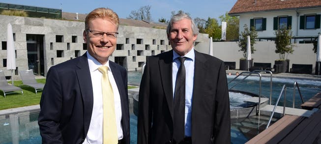 Verwaltungsratspräsident Hans-Rudolf Wyss (rechts) und CEO Daniel Bieri freuen sich über den positiven Geschäftsverlauf.