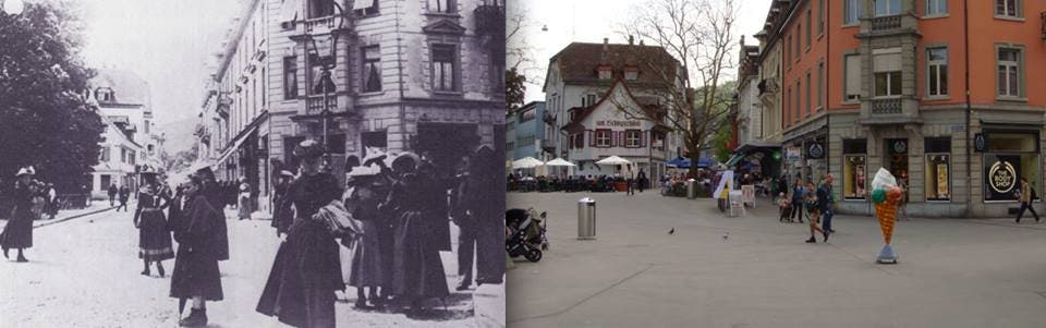 Unterer Bahnhofplatz 1905 und 2013