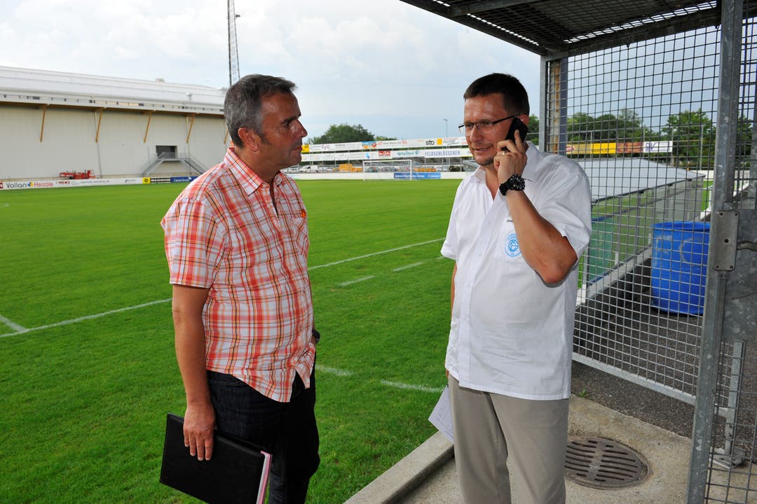  Präsident Rolf Bieri und Pressechef Gerd Frera, der gleichzeitig Hauptsponsor ist nach der Entlassung des Trainers Max Rüetschli