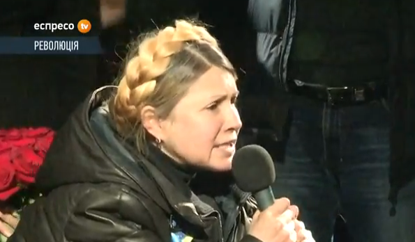 Timoschenko spricht auf dem Maidan