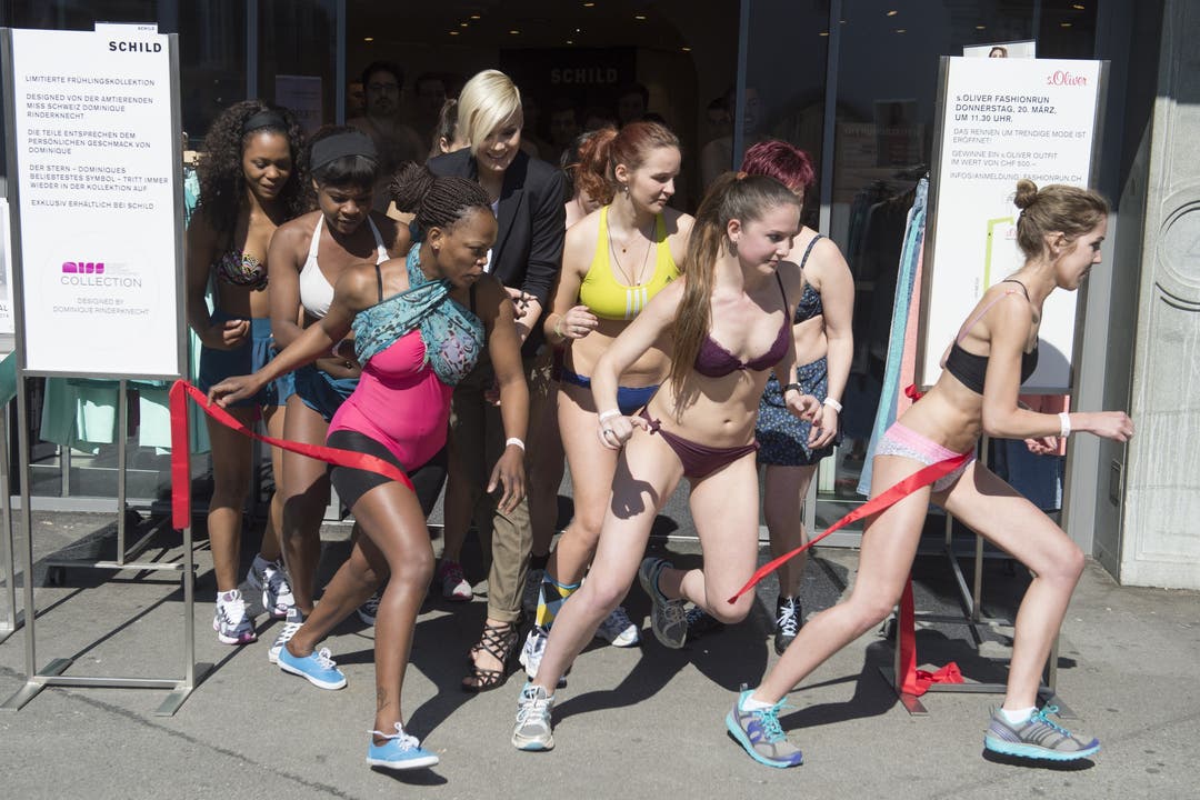 Fashionrun: Halbnackte rennen für Kleidergutscheine durch Baden