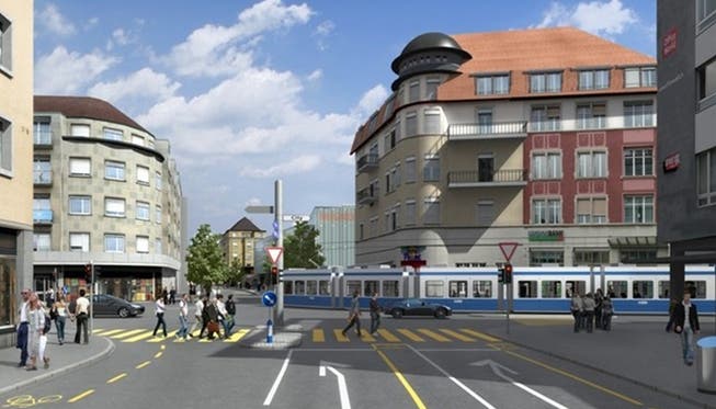 Soll gemäss VBZ am Lindenplatz rechts Richtung Bahnhof abbiegen: Der 2er mit neuer Linienführung.