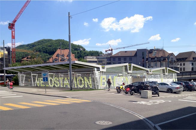 So soll die Velostation beim Bahnhof aussehen – sie wird von einem Zaun umgeben.