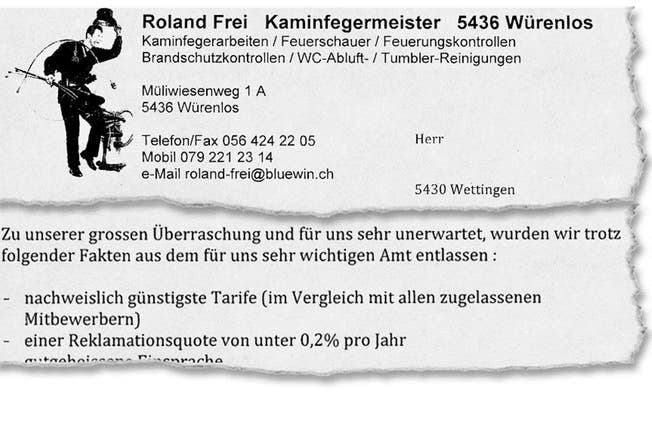 Ausriss aus dem Brief von Roland Frei an 3500 Kunden.