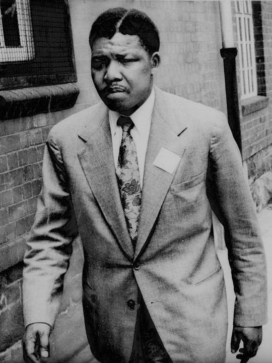 Nelson Mandela 1961, damals Polit-Aktivist und Schwergewichtsboxer