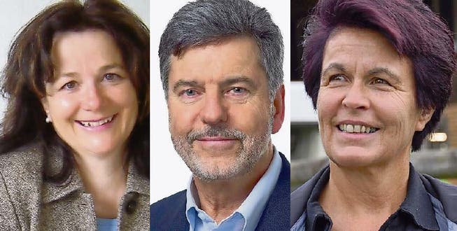 Gemeindeammann-Kandidaten in Obersiggenthal: Therese Schneider (CVP), Dieter Martin (FDP) und Marie-Louise Nussbaumer (SP)