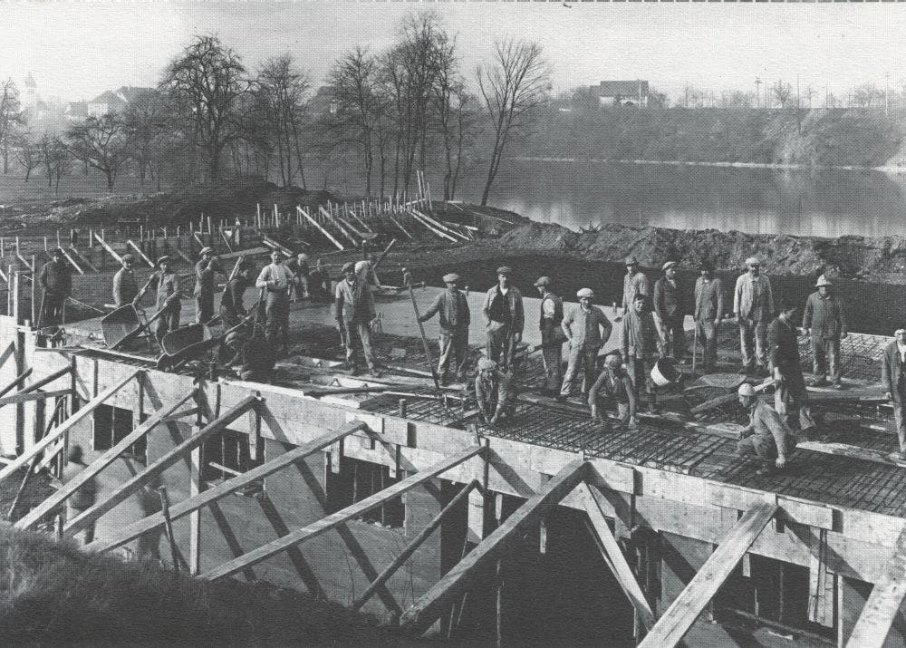 Der Bau des Strandbades Rheinelden in den 1930er-Jahren