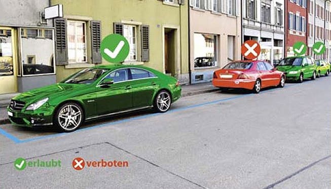 Die Regionalpolizei Zurzibiet startet Informationskampagne gegen das Linksparkieren.