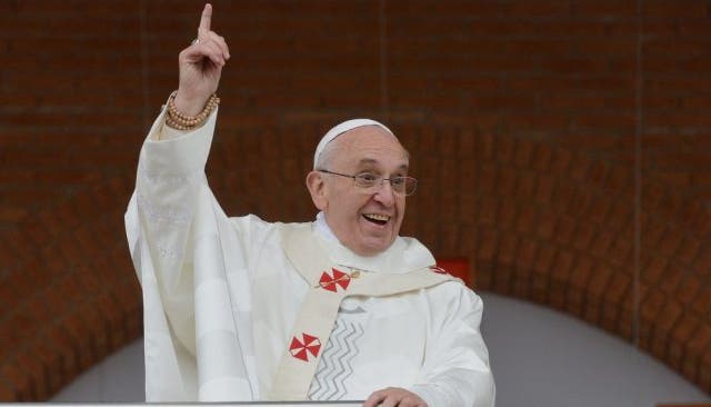 Papst Franziskus während einer Messe (Archiv)