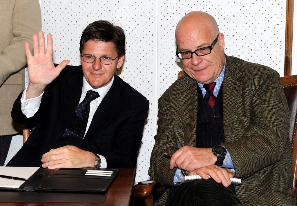 Bellinzona-Präsident Gabriele Giulini (rechts) und sein Anwalt Emanuele Stauffer