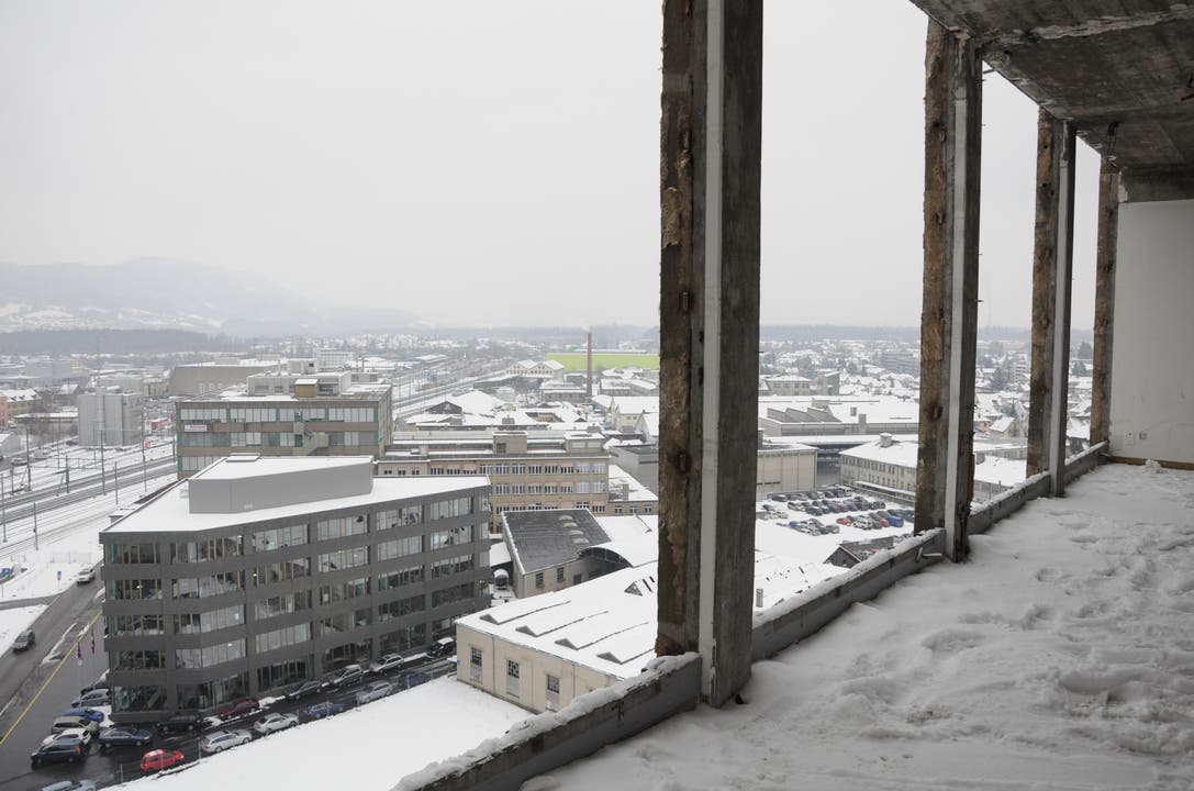 Das Rockwell-Hochhaus in Aarau ist zur Sprengung bereit