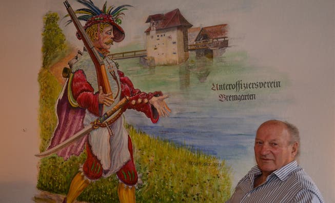Maestro Alois Oberthaler und sein geglücktes Wandgemälde. SL