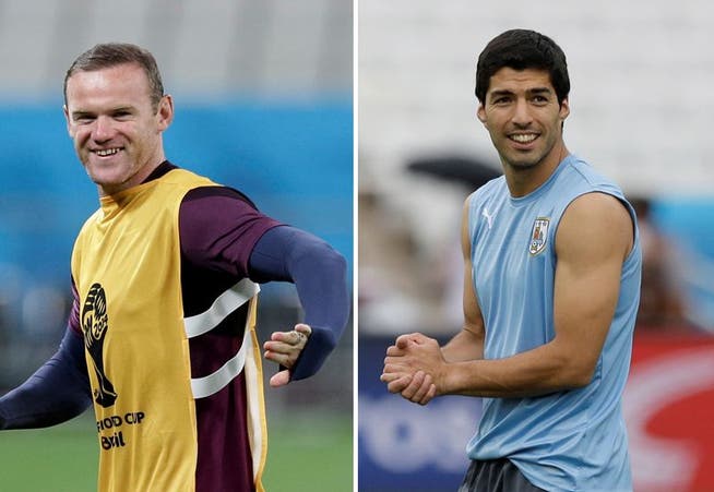 Wayne Rooney und Luis Suarez stehen vor dem Knüller England-Uruguay im Mittelpunkt ihrer Mannschaft.