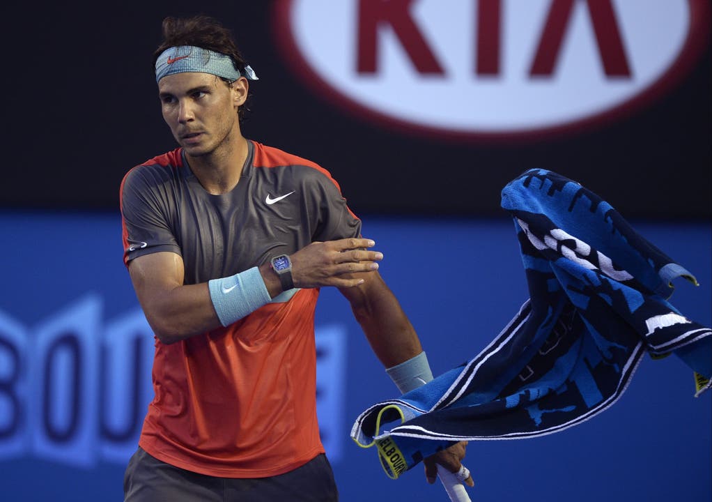 Rafael Nadal frustriert - Vielfach agiert er in der Defensive