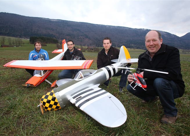 Die Initianten des Modellflugclubs Thal (v.l.): Christian Richter, David Koch, Marco Koch und Kurt Koch (designierter Präsident).