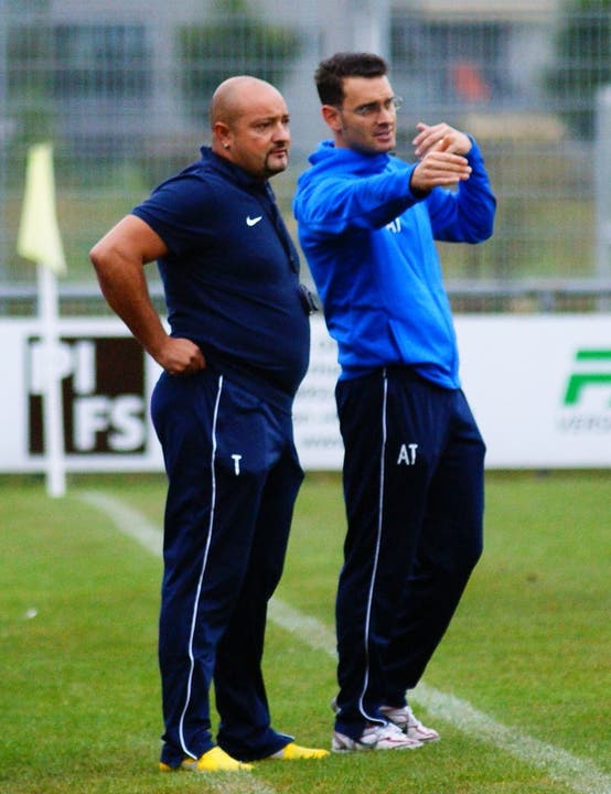 Schlierens Trainer Caputo (links) und Assistent Padula