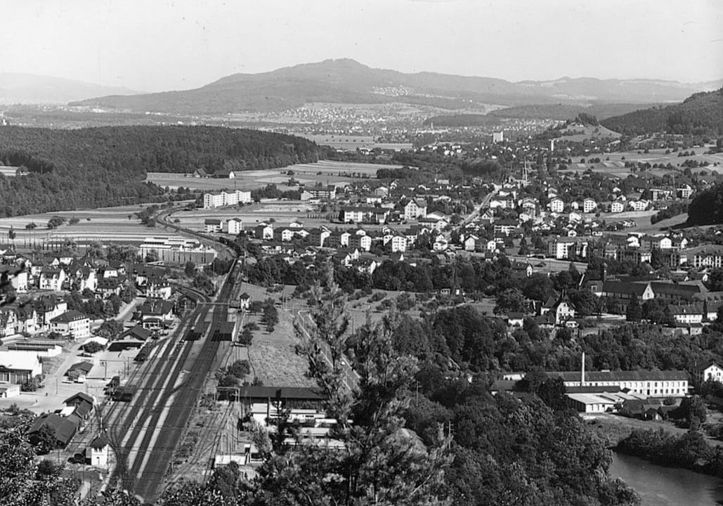 Um 1960 in der Damsau unten rechts steht noch die Weberei