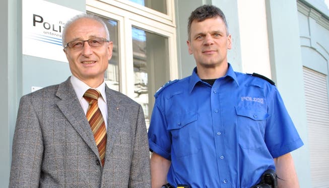 Stadtrat Walter Jucker (links) und Repol-Chef Hansueli Loosli zogen eine positive Bilanz über das Polizeijahr 2013.