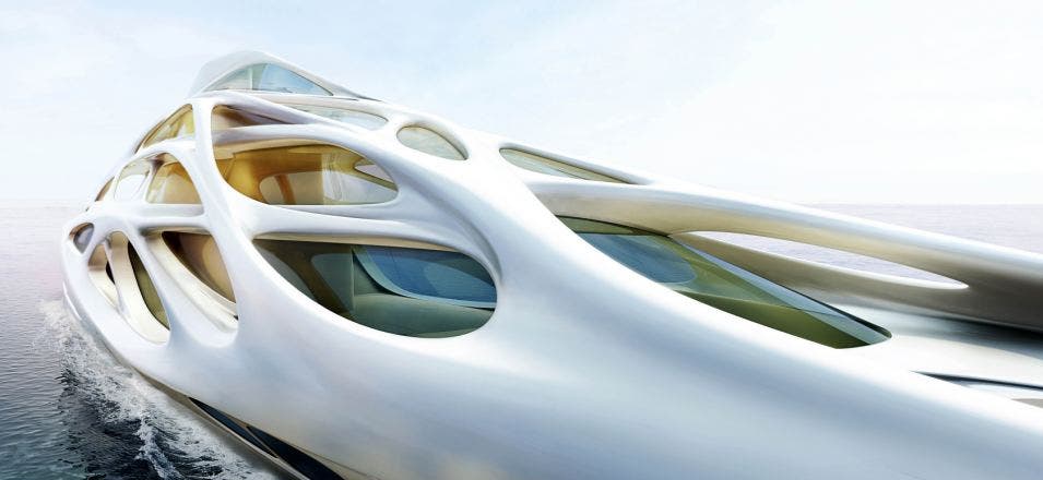 So könnte die Superyacht der Zukunft von Stararchitektin Zaha Hadid aussehen