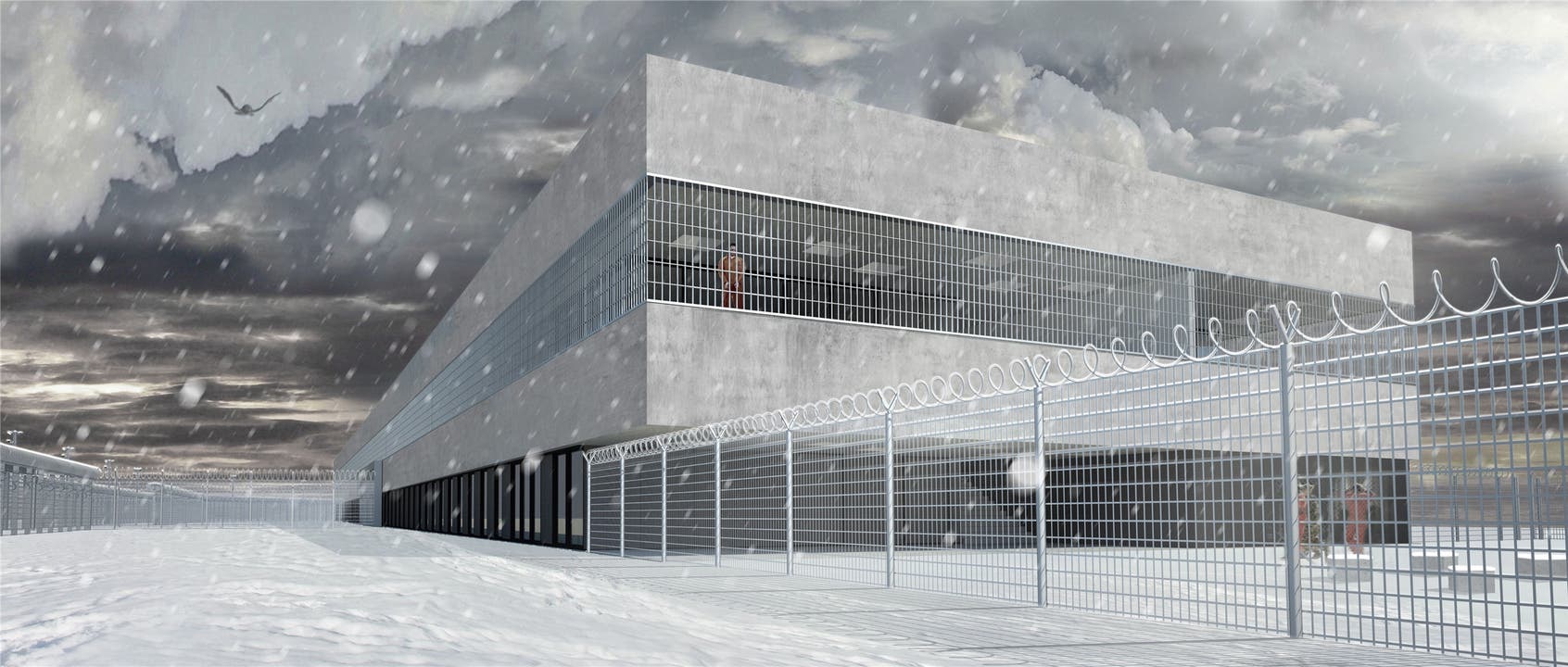 So soll der Neubau der Justizvollzugsanstalt (JVA) Kanton Solothurn nach ihrer Eröffnung Ende 2014 aussehen.