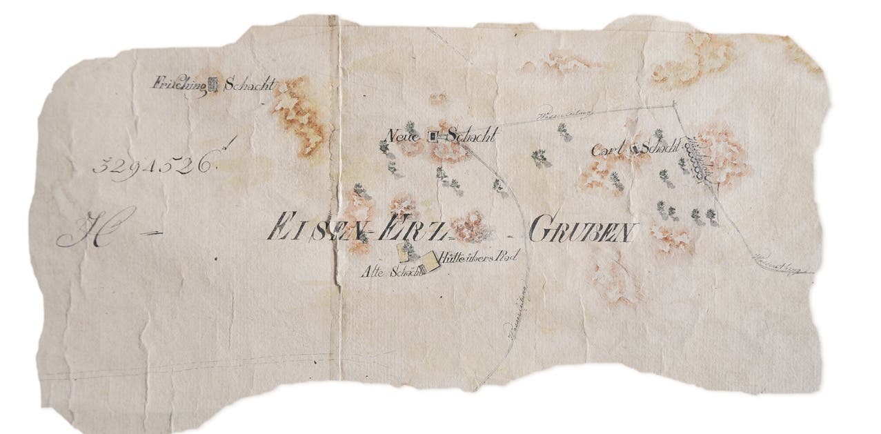 Diese Karte mit den Erzgruben stammt von 1795.