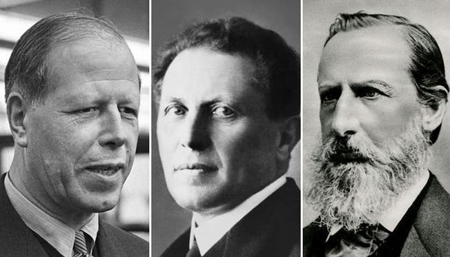 Ausländische Kräfte haben in der Schweizer Wirtschaft eine lange Tradition. Die Gründerväter von OC Oerlikon (Emil Bührle), ABB (Walter Boveri) und Nestlé (Henri Nestlé) wurden alle in Deutschland geboren (v. l.).