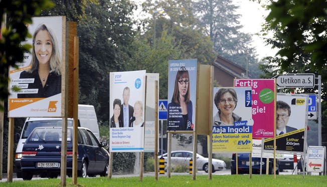 Ein Wahlplakat nach dem anderen stand 2011 in Uetikon am See: Die Gemeinden im Kanton Zürich gehen unterschiedlich mit der politischen Werbung entlang der Strassen um.