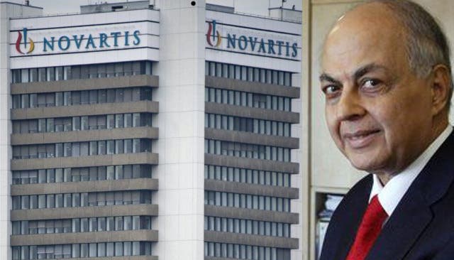Novartis will in Indien nicht mehr investieren. Im Bild: Novartis-Gebäude in Basel und Novartis-Indien-Chef Ranjit Shahani.