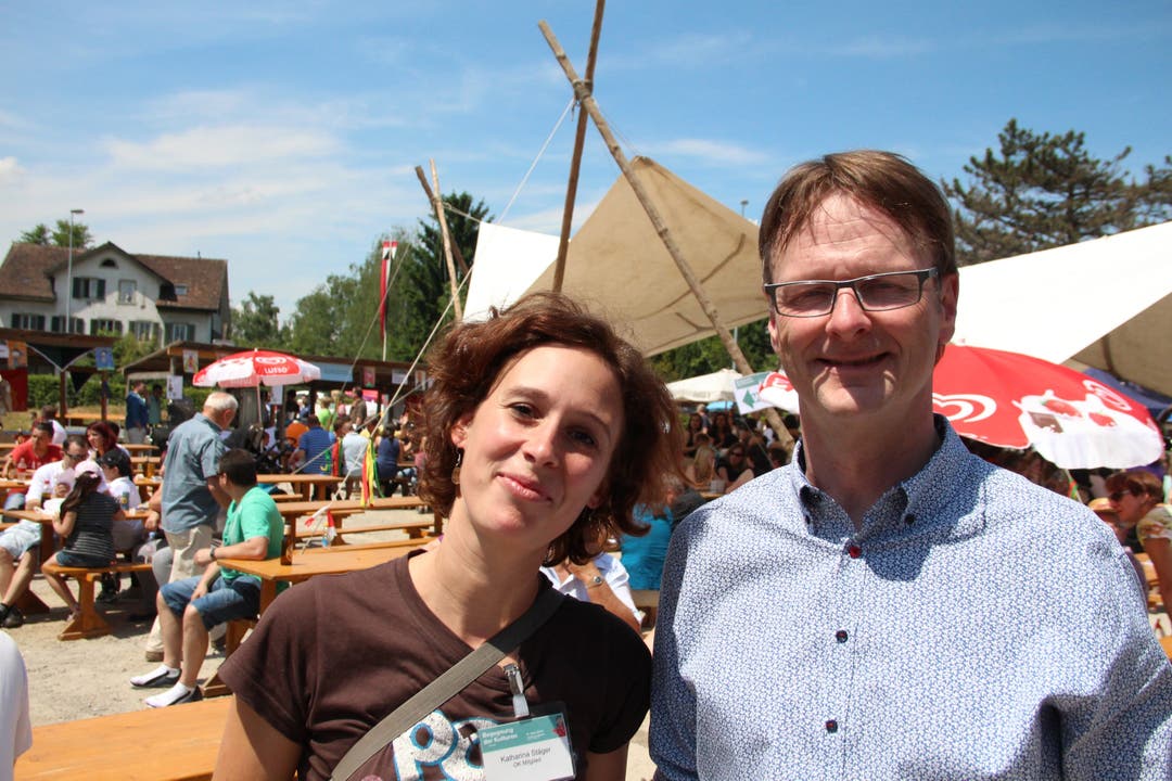 Katharina Stäger und Thomas Leitch-Frey vom OK-Team waren mit dem Fest vollauf zufrieden