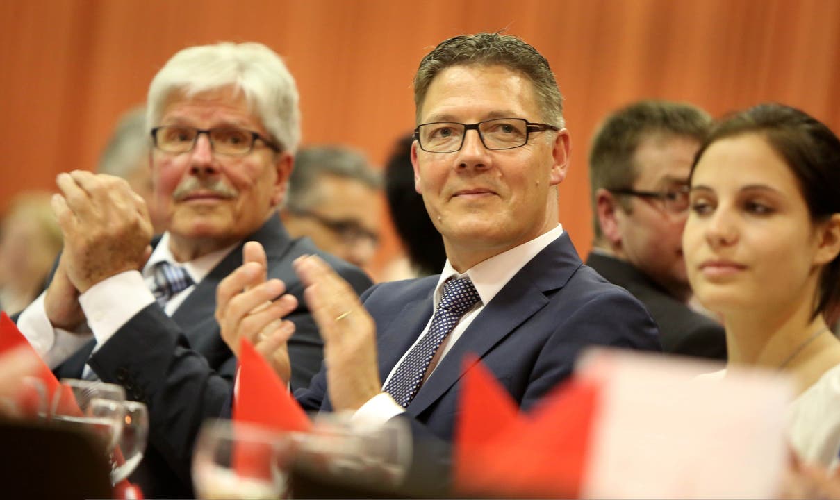 Roland Fürst (CVP) feiert den Einzug in die Solothurner Regierung in Gunzgen