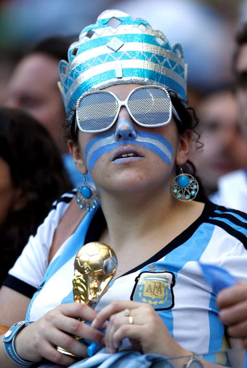Dieser argentinische Fan ist bereits siegessicher.
