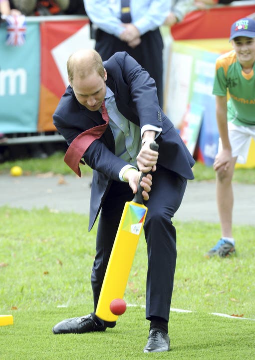 Voller Einsatz: Prinz William im Cricket-Game.