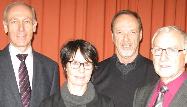 Die engagierte Verwaltung der Genossenschaft «Stadtpark»: (v.l.) Hans-Jörg Nikles, Sandra Zimmerli (Heimleiterin), Peter Marti und Dominik Stirnimann (Präsident)