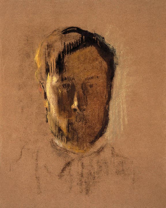 «Selbstbildnis mit Locke» (1903) Selbstbildnis mit Locke, o.J., (1903), Tusche und Pastell, mit Gouache gehöht auf Papier, 40.5 x 32.2 cm