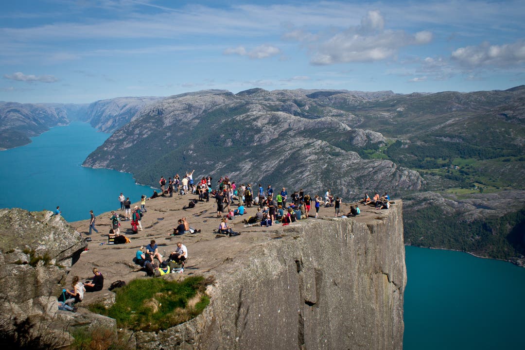Die Oltner Pios genossen vom 604 Meter hohen Pulpit Rock die atemberaubende Aussicht über die Fjord-Landschaft.