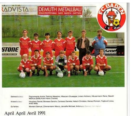 Bubenerinnerungen: Eine Juniorenmannschaft des FC Baden, im April 1991.