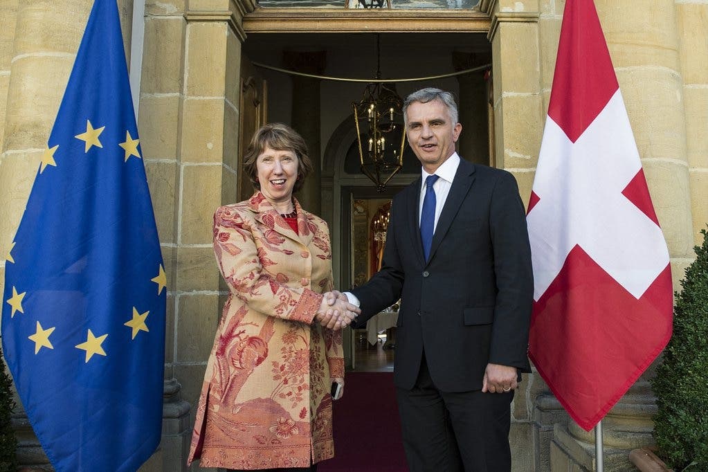 EU-Politik: Bundesrat Didier Burkhalter mit Catherine Ashton