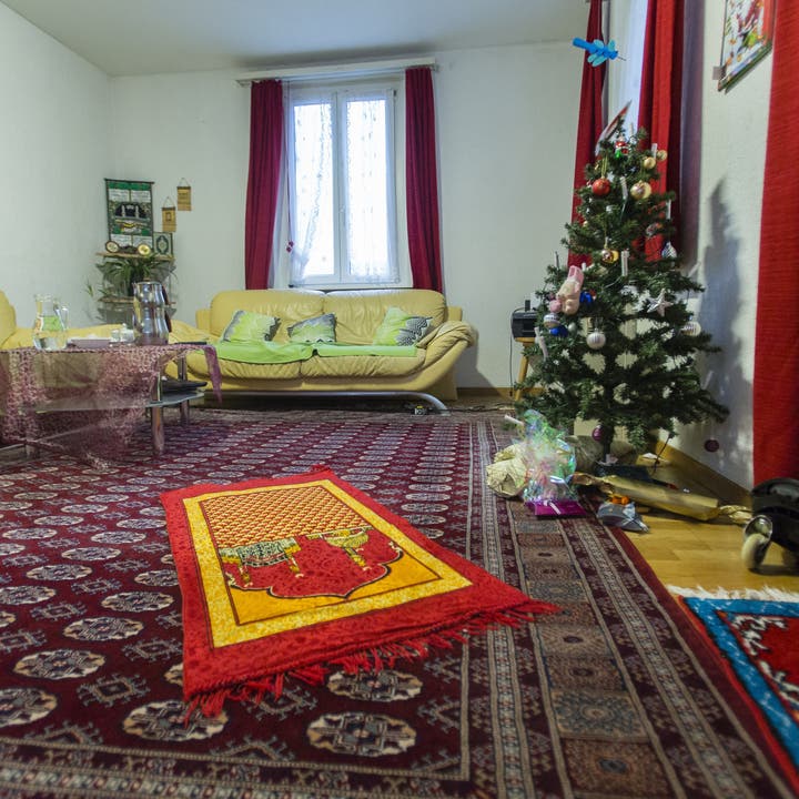 Gebetsteppich im Wohnzimmer einer muslimischen Familie im Kappelerhof (Quelle André Urech)